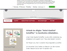 Tablet Screenshot of gasthof-schaeffler.de